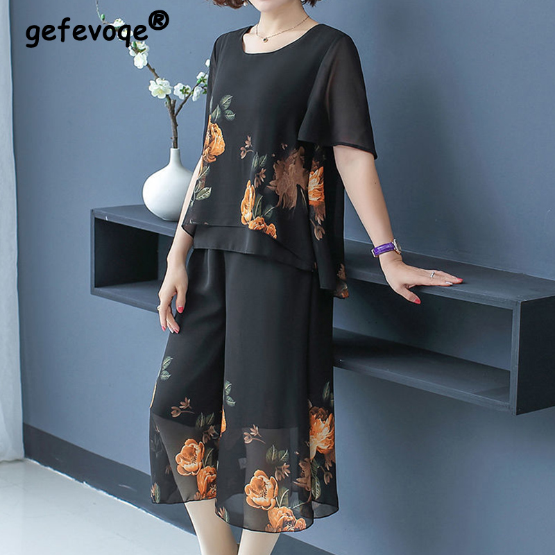Summer Clothing Vintage - Set Pendek Renda Motif Bunga Fashion