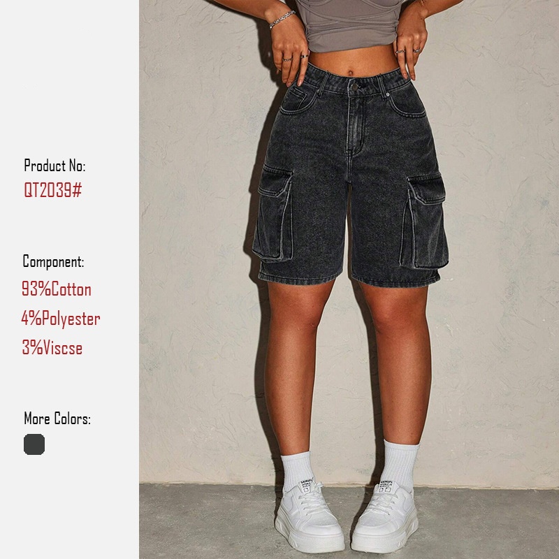 Summer Clothing Vintage - Celana Pendek Denim Retro Wanita Celana
