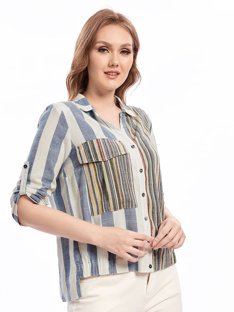Summer Clothing For 70 Year Old Woman - Kemeja kerah tenun wanita ukuran plus