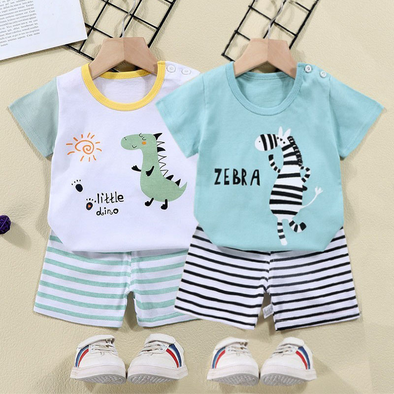 Summer Clothing For Babies - Kaus Katun + Celana Pendek Set