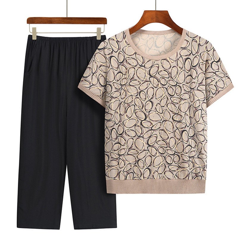 Summer Clothing For 70 Year Old Woman - Setelan dua potong untuk nenek, pakaian
