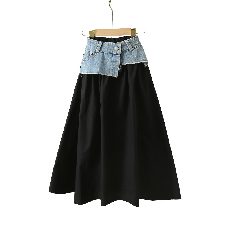 Summer Clothing For Teen Girls - Rok Denim Tambal Sulam Panjang Anak