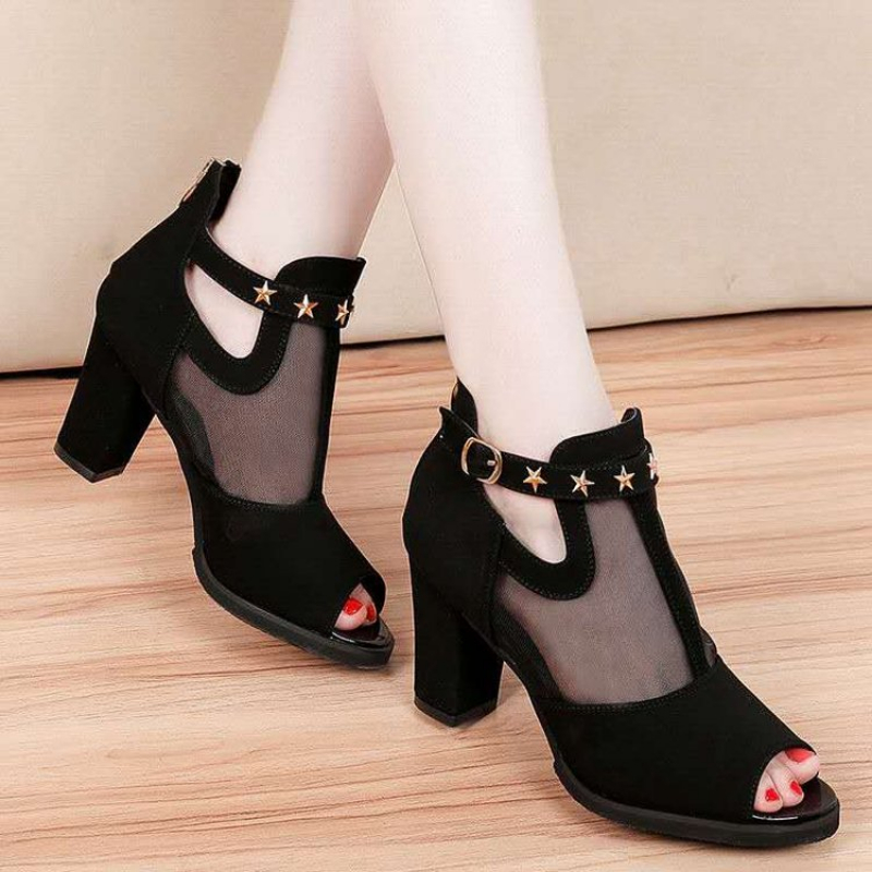 Summer Clothing Office - Sandal Wanita Hak Tinggi Model Peep