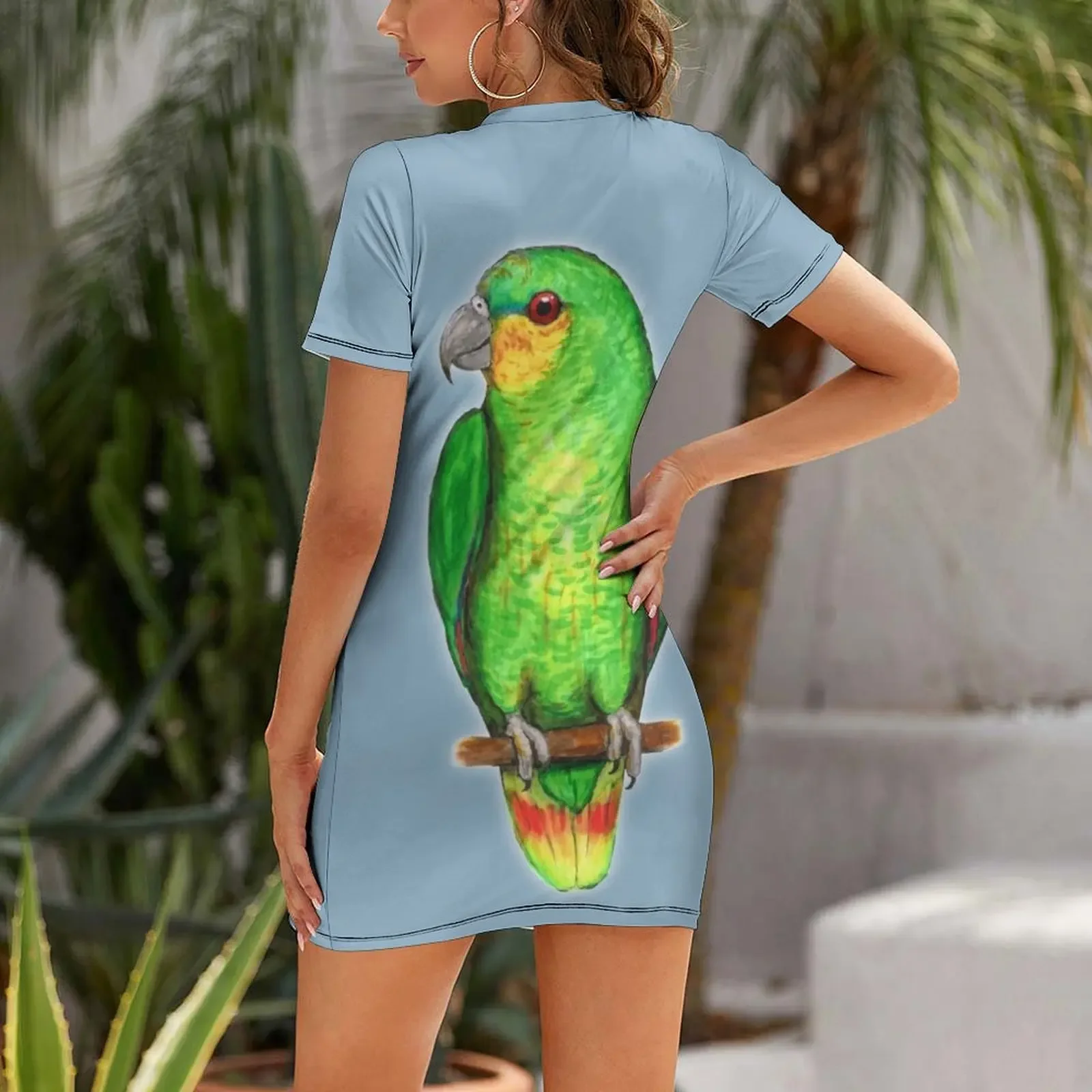 Gaun Lengan Pendek Burung Beo  - Summer Clothing Amazon ulasan dan harga