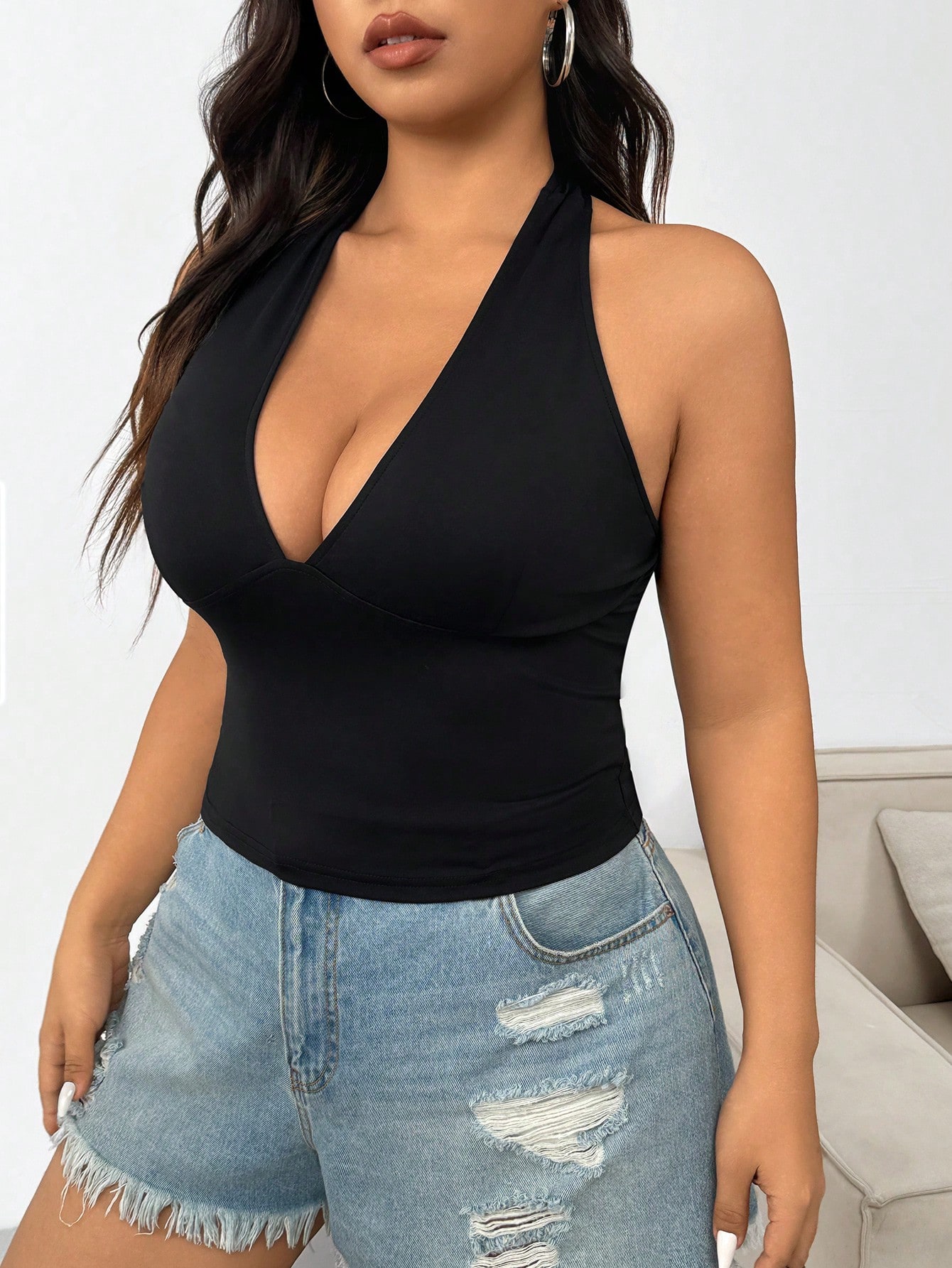 Rompi atasan halter pakaian wa - Summer Clothing For Plus Size Women ulasan dan harga