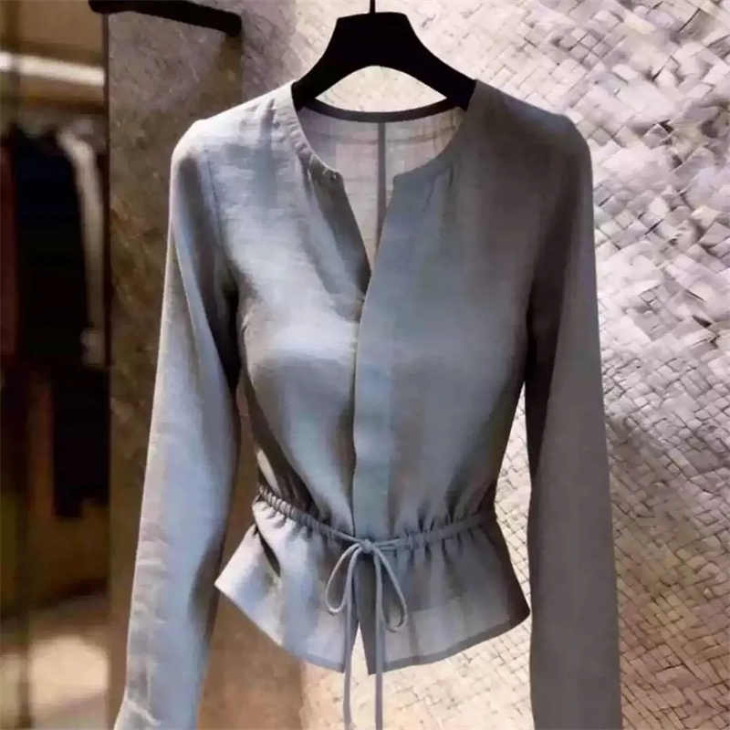 Atasan Kaos Wanita Blus Abu-ab - Summer Clothing For 70 Year Old Woman ulasan dan harga
