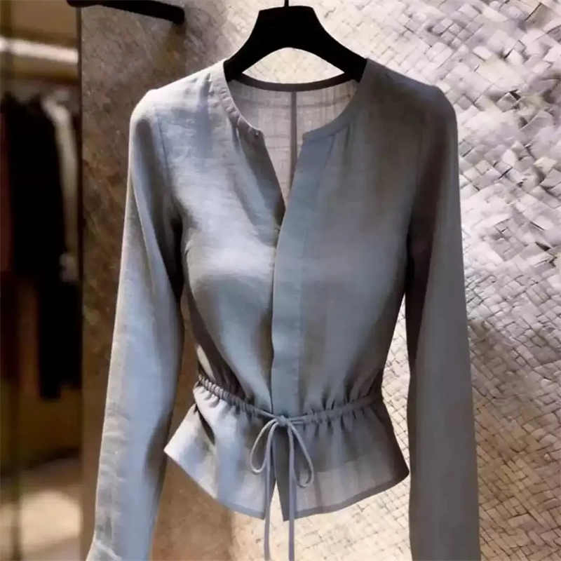 Atasan Kaos Wanita Blus Abu-ab - Summer Clothing For 70 Year Old Woman ulasan dan harga