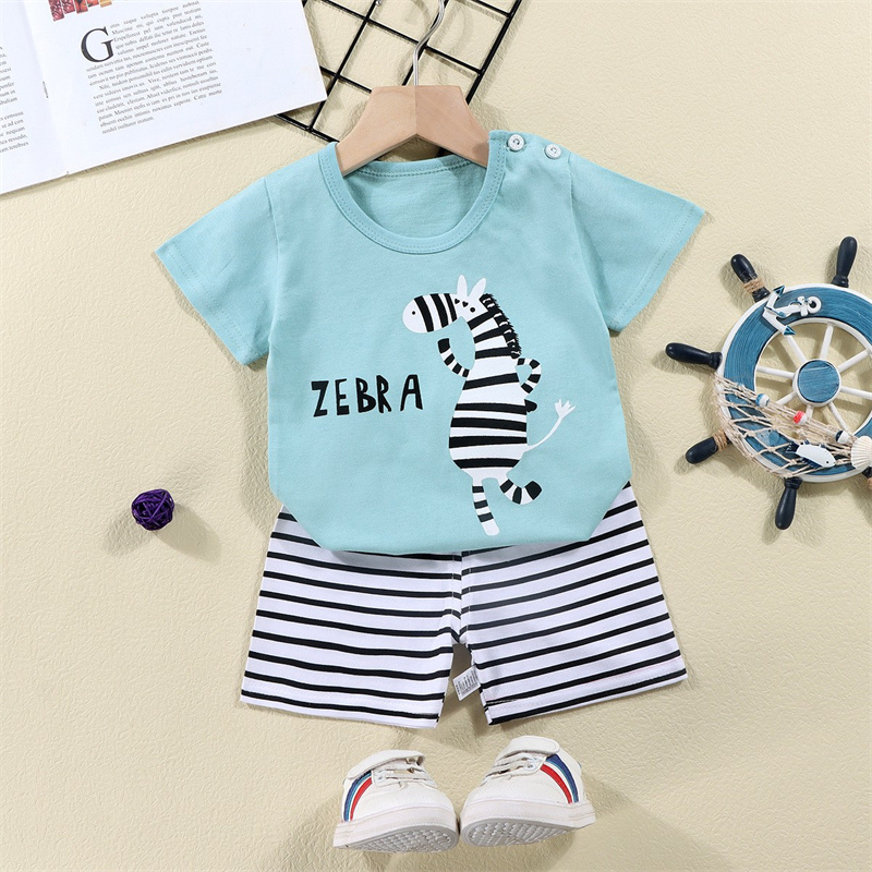 Kaus Katun + Celana Pendek Set - Summer Clothing For Babies ulasan dan harga