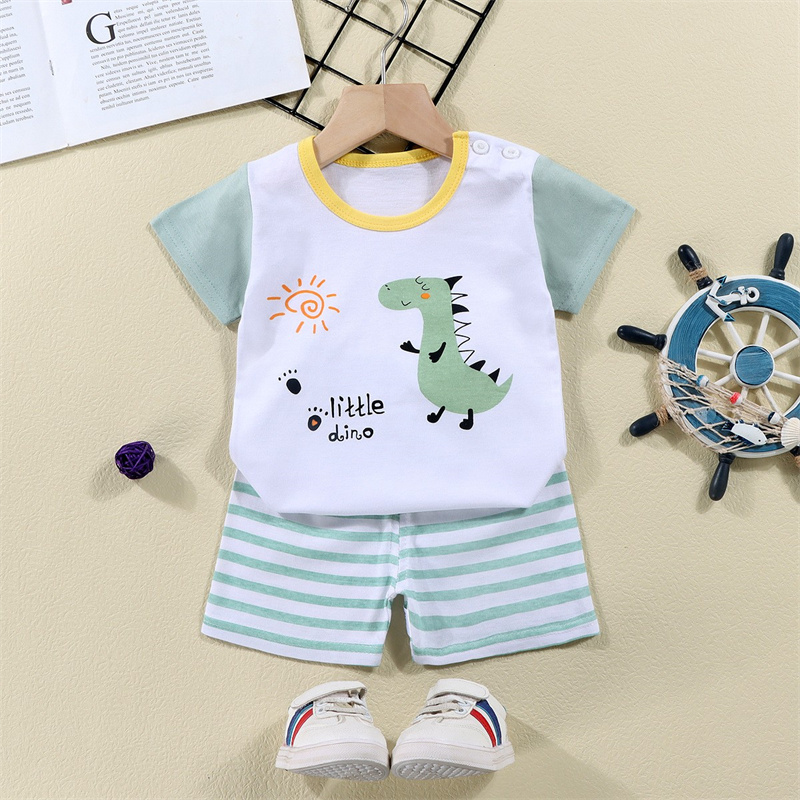 Kaus Katun + Celana Pendek Set - Summer Clothing For Babies ulasan dan harga