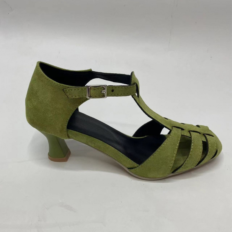 Sandal Wanita Hijau Suede Kitt - Summer Clothing Office ulasan dan harga