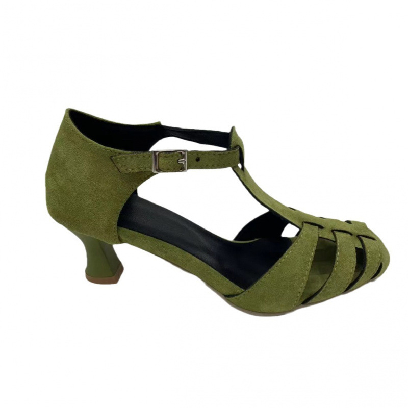 Sandal Wanita Hijau Suede Kitt - Summer Clothing Office ulasan dan harga