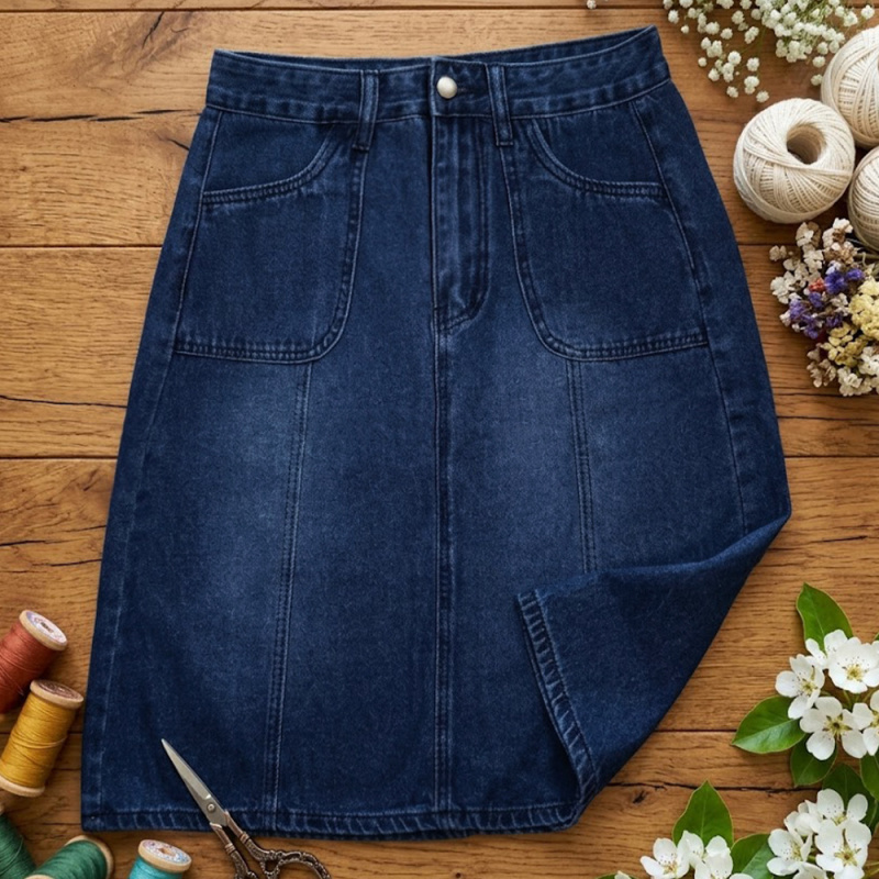 Rok Denim Wanita High-Waisted  - Summer Quilt ulasan dan harga
