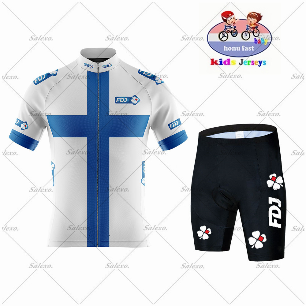 Set Jersey Bersepeda FDJ Anak- - Summer Clothing Kids Sale ulasan dan harga