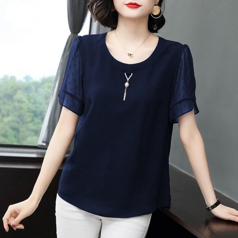 Kemeja All-Match Warna Polos K - Summer Clothing For 70 Year Old Woman ulasan dan harga