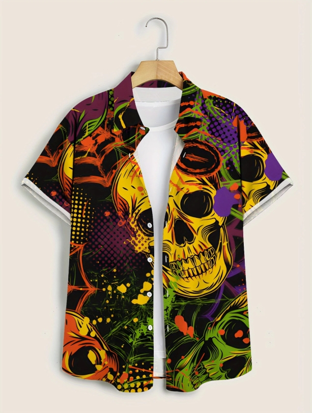 Kemeja Lengan Pendek Motif Ten - Summer Vacation Clothing Men ulasan dan harga