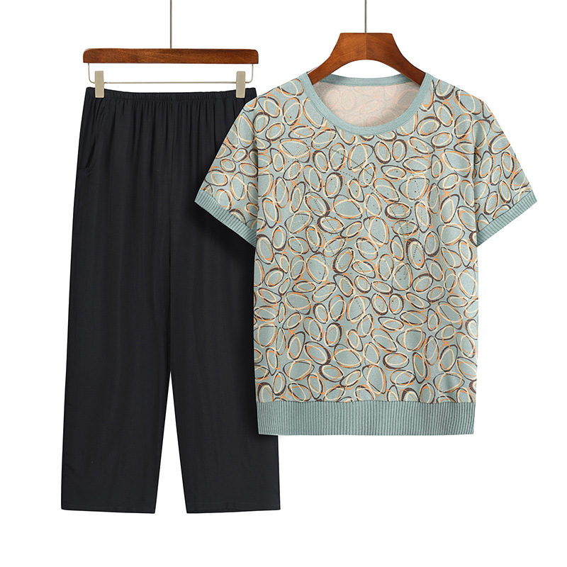 Setelan dua potong untuk nenek - Summer Clothing For 70 Year Old Woman ulasan dan harga