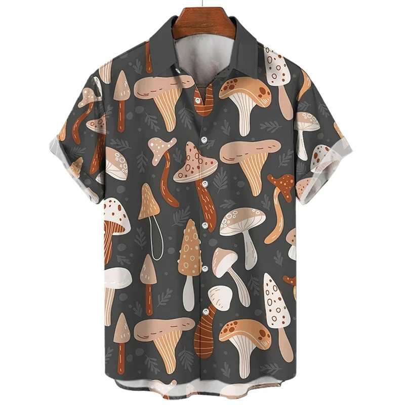 Kemeja Pria 3D jamur dicetak k - Summer Vacation Clothing Men ulasan dan harga