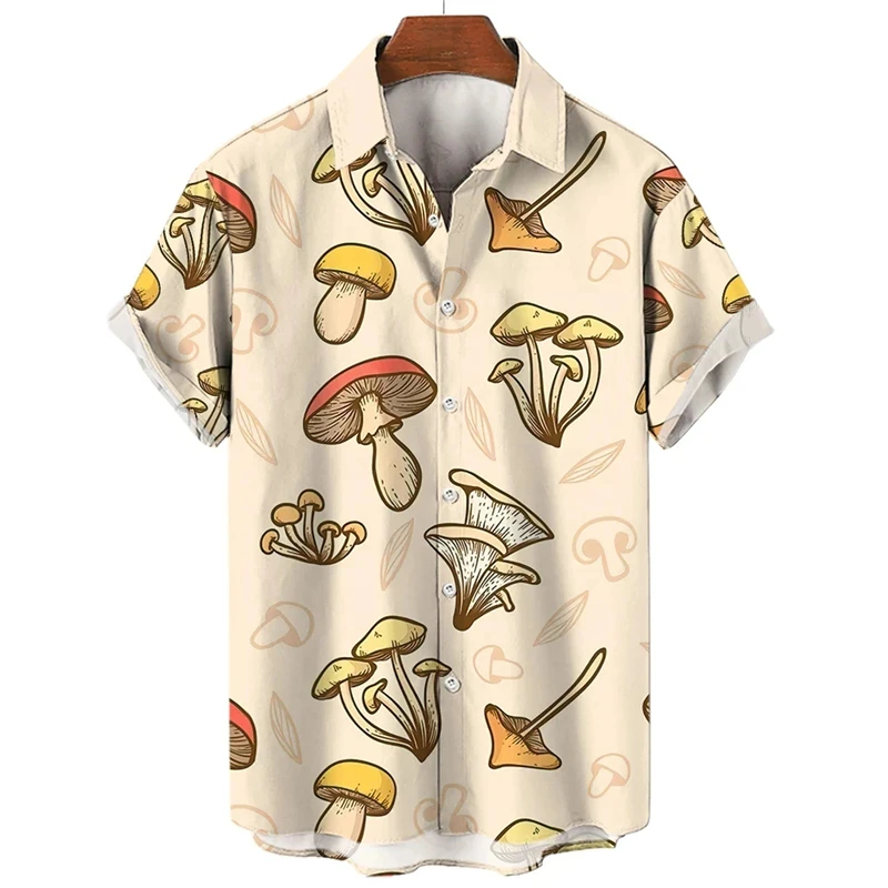 Kemeja Pria 3D jamur dicetak k - Summer Vacation Clothing Men ulasan dan harga