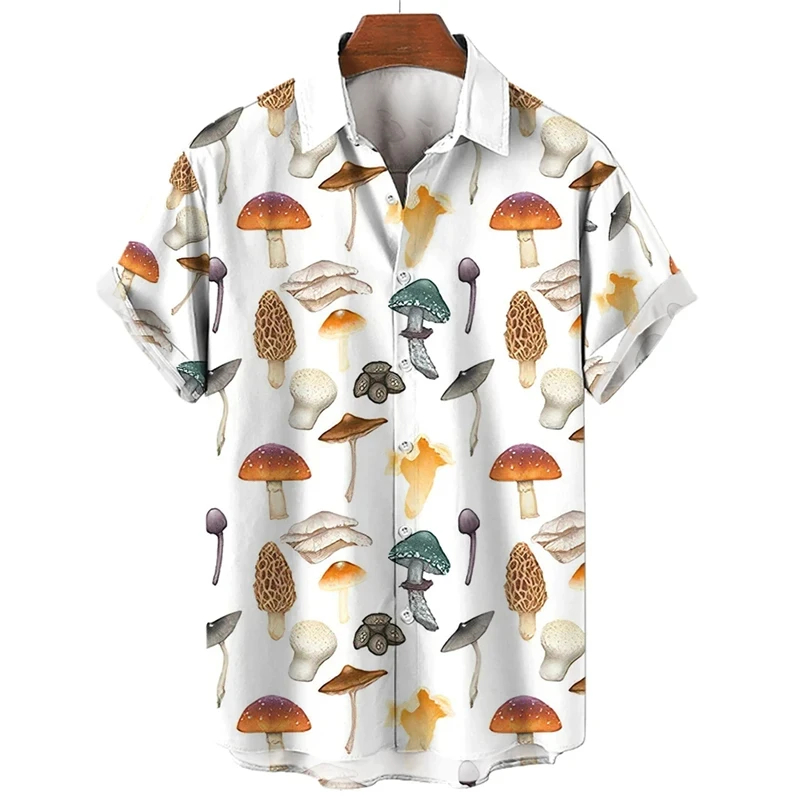 Kemeja Pria 3D jamur dicetak k - Summer Vacation Clothing Men ulasan dan harga
