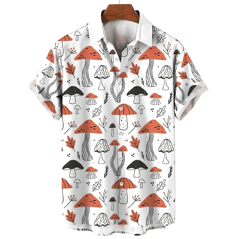 Kemeja Pria 3D jamur dicetak k - Summer Vacation Clothing Men ulasan dan harga