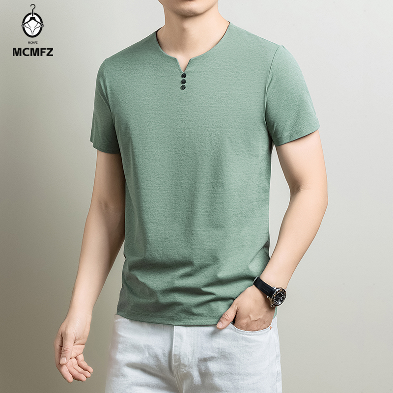 Kaos Henley Pria Basic Bahan K - Summer Clothing Office ulasan dan harga