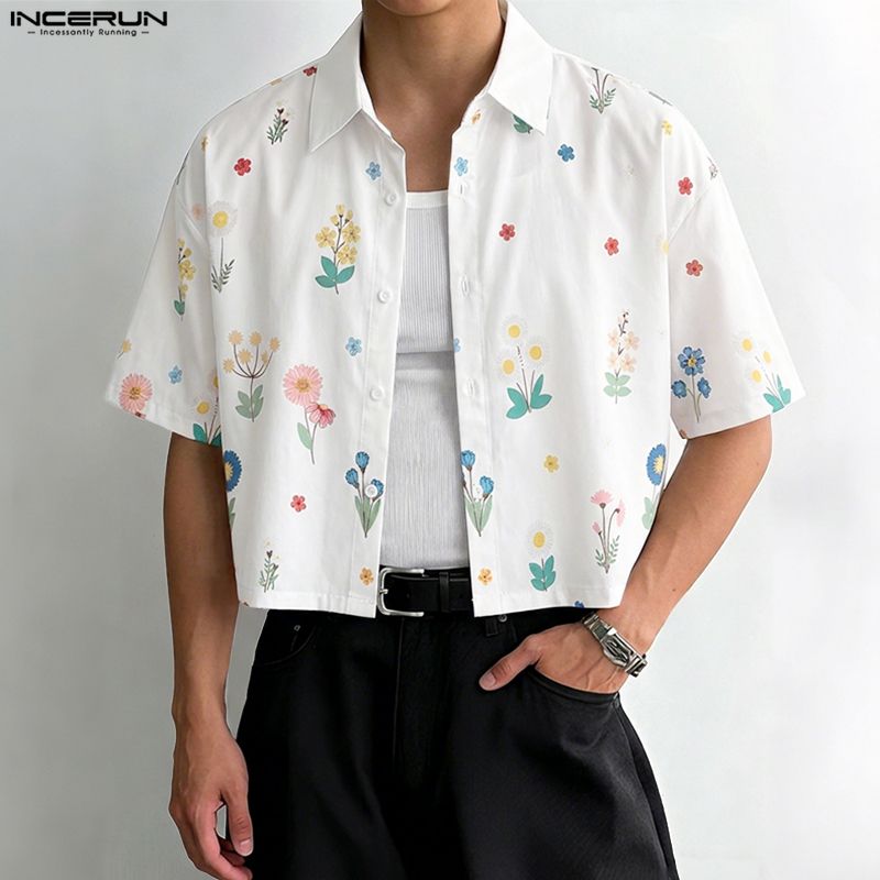 INCERUN Kemeja Pria Kerah Moti - Summer Vacation Clothing Men ulasan dan harga