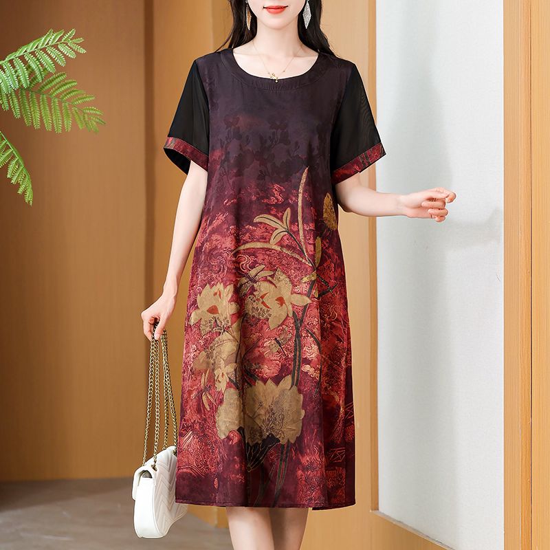 Gaun Cetak Elegan Panjang Seda - Summer Clothing Over 60 ulasan dan harga