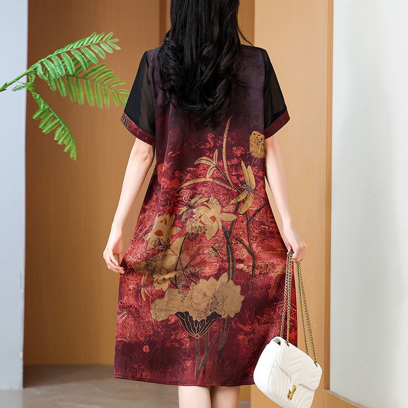 Gaun Cetak Elegan Panjang Seda - Summer Clothing Over 60 ulasan dan harga