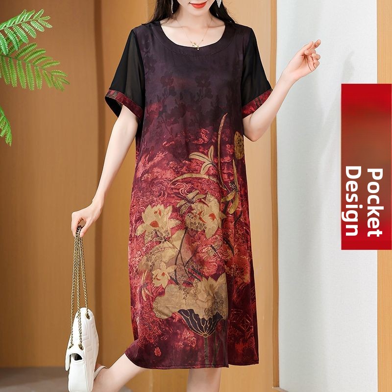Gaun Cetak Elegan Panjang Seda - Summer Clothing Over 60 ulasan dan harga