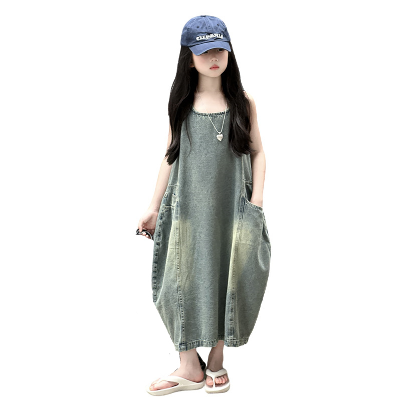 Gaun Denim Tanpa Lengan Kualit - Summer Clothing Vintage ulasan dan harga