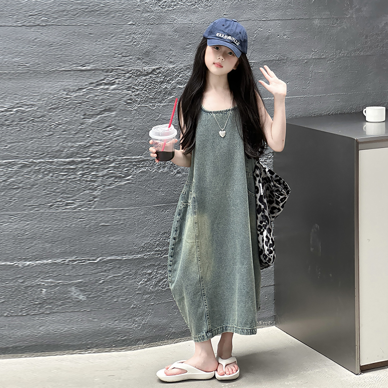 Gaun Denim Tanpa Lengan Kualit - Summer Clothing Vintage ulasan dan harga