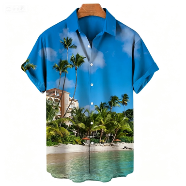 Kemeja Hawaii Pria Kemeja Libu - Summer Vacation Clothing Men ulasan dan harga