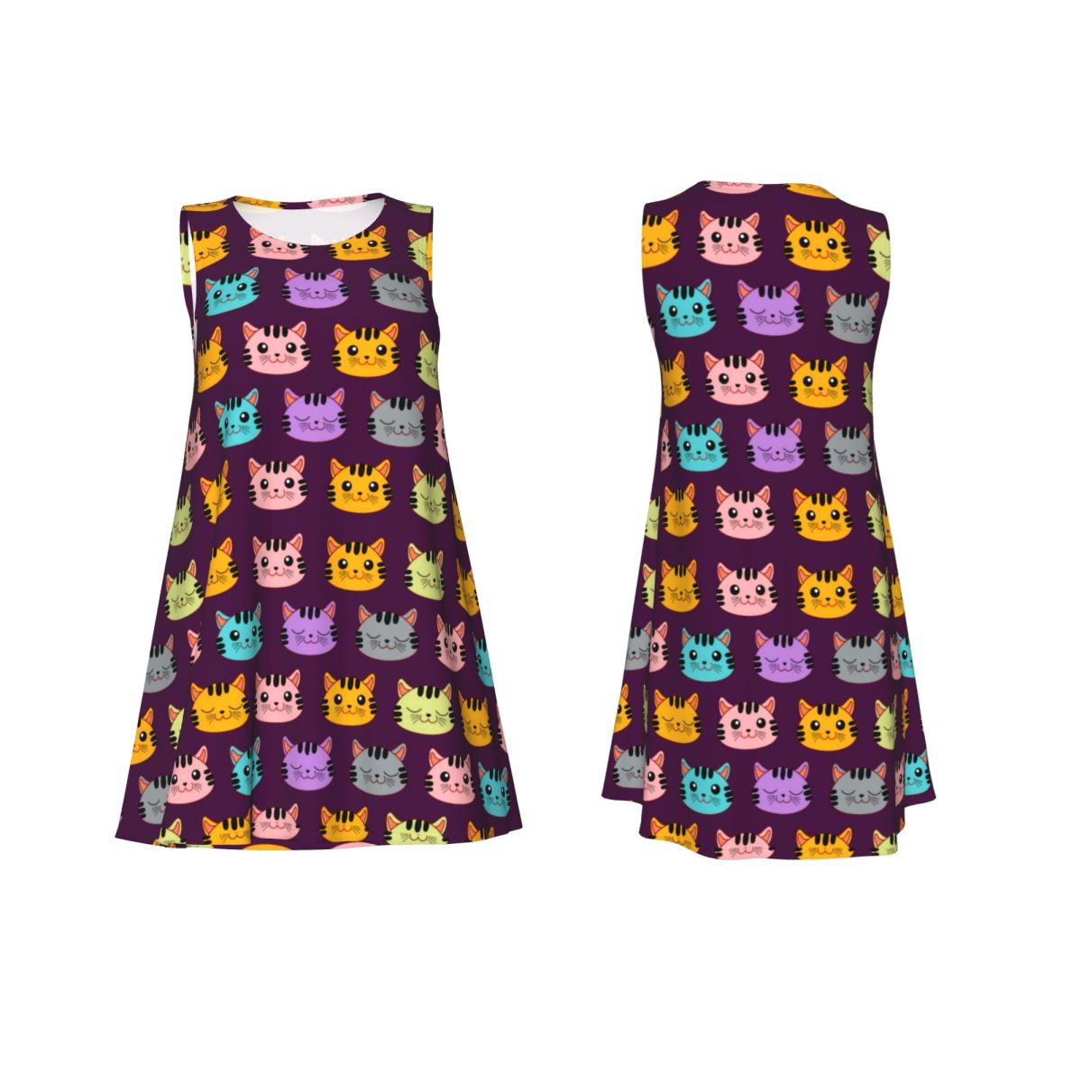 Gaun Tank Top Motif Kucing Ker - Summer Clothing Ideas For Women ulasan dan harga