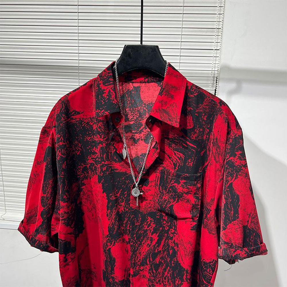 Kemeja pria kemeja lukisan pem - Summer Vacation Clothing Men ulasan dan harga